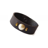 Pearl Leather Bracelet in Gold